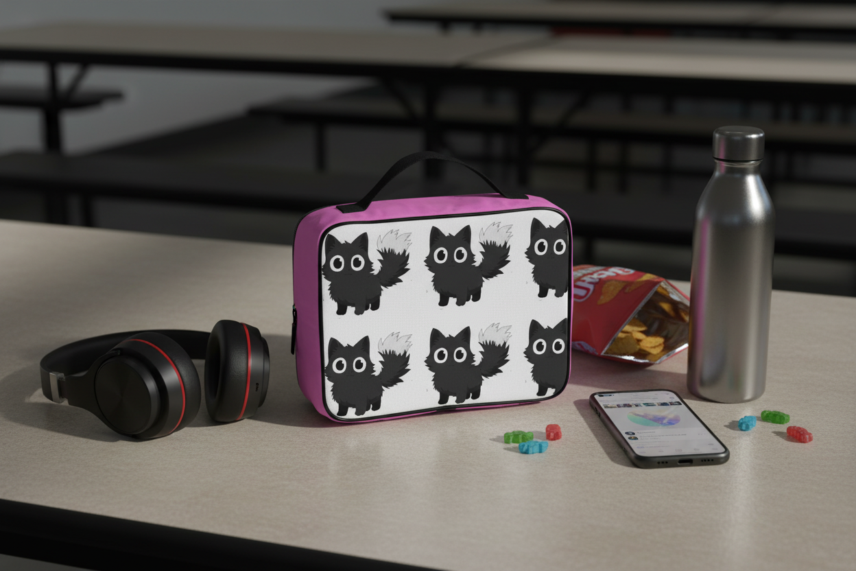 Cat Lunch Bag Lifestyle Mockup